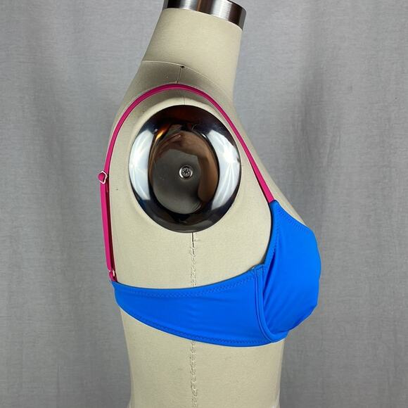 Solid and Striped Logan Bikini in Pink & Blue - Picture 2 of 5